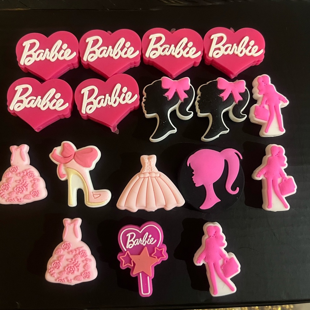 Lot of 17 Silicone Barbie Focals For Pens Wristlets Keychains Bag & Phone Charms